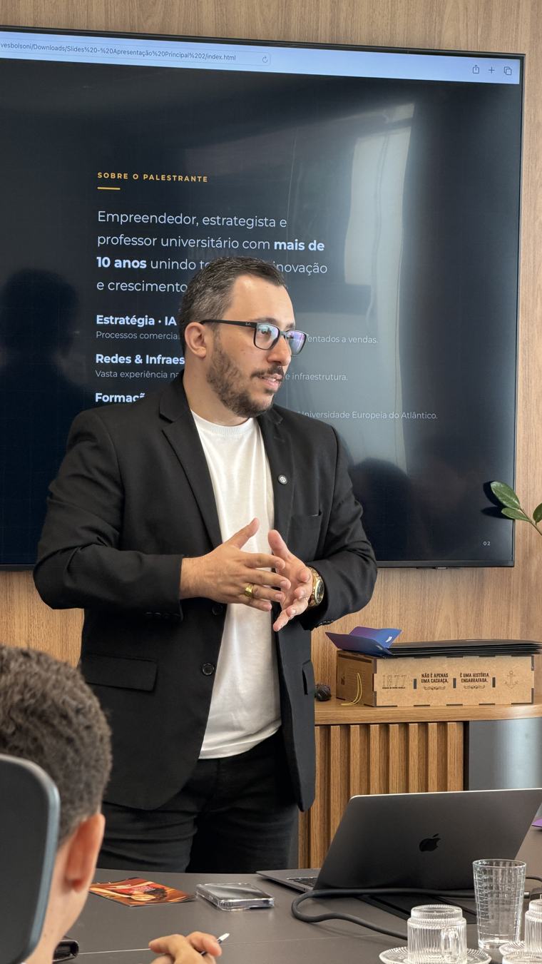 Palestra no palco sobre vendas